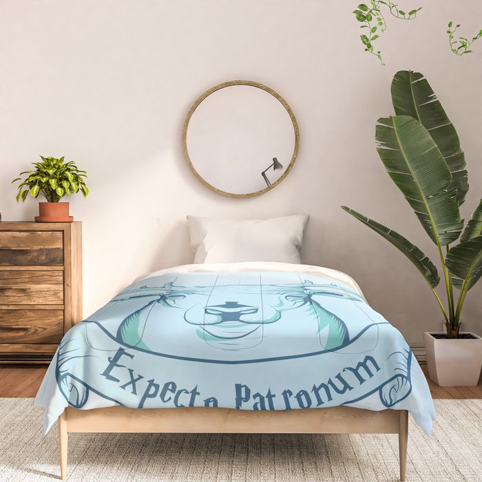 Expecto Patronum- Harry Potter Shower Curtain by Manfred Maroto