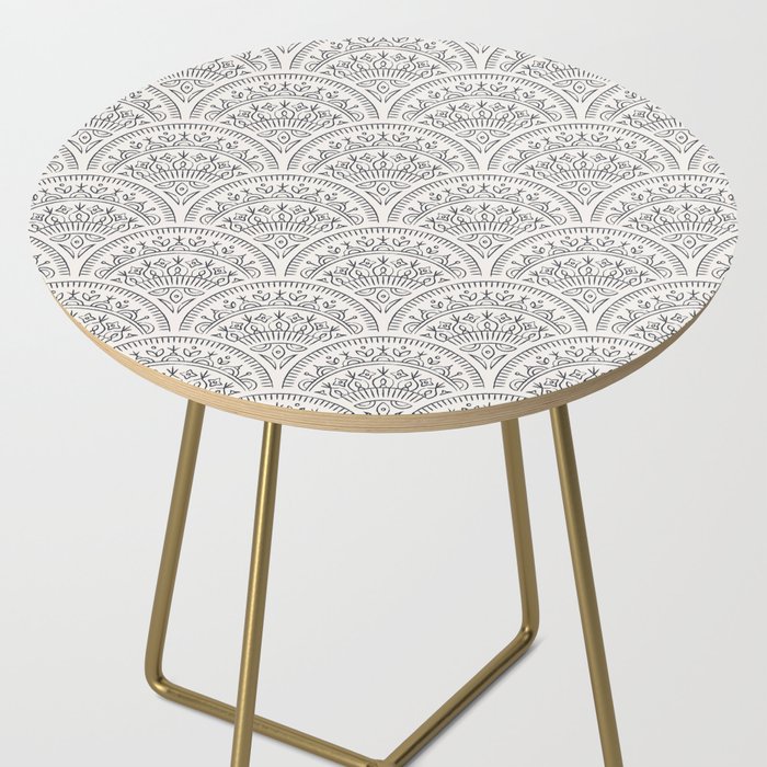 Bohemian Scallops Obsidian Side Table By Amberbarkley Society6 Bohemian Scallops Obsidian Side Table