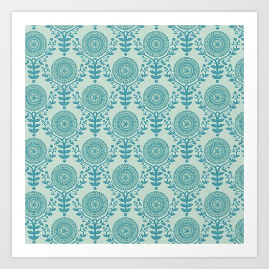 Paper Doily (BLUE) Art Print