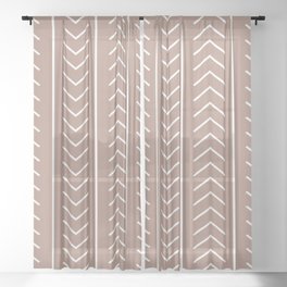 Mid-tone Brown White Modern Stripe Chevron Pattern Pairs 2023 COTY Redend Point SW 9081 Sheer Curtain
