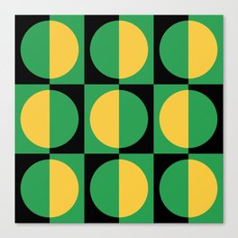 Retro Geometric Half Square and Circle Pattern 457 Canvas Print