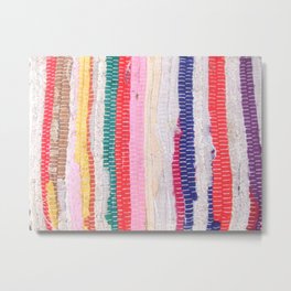 Ethnic stitch textile in multiple colours. Metal Print