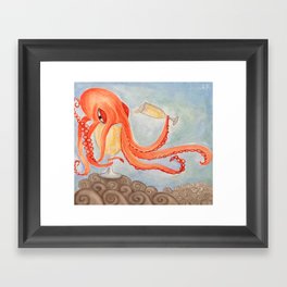 Drunk Octopus Framed Art Print