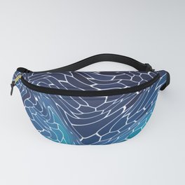 blue water wave mosaic colorgrade Fanny Pack