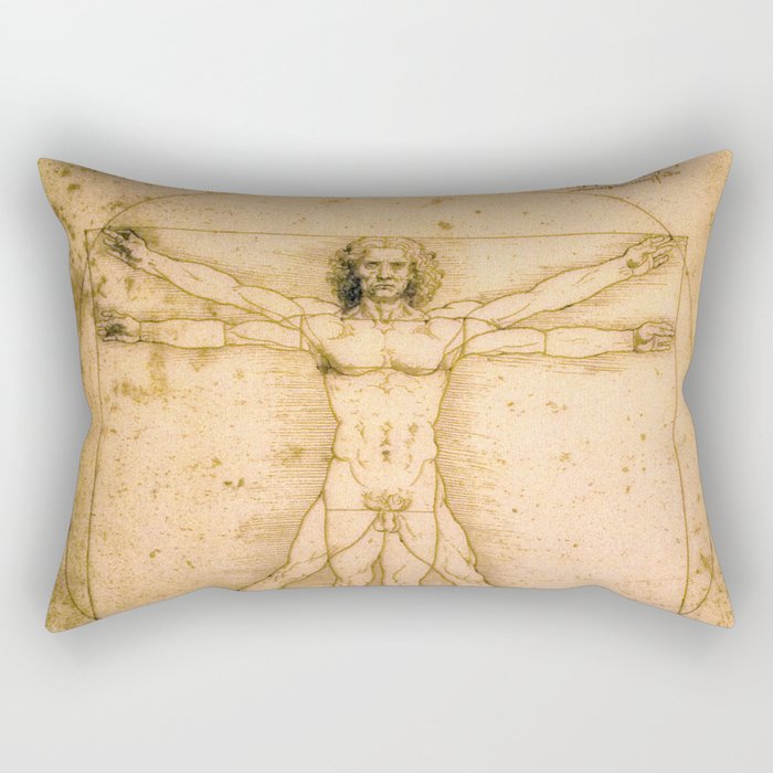 Vitruvian Man by Leonardo da Vinci Rectangular Pillow