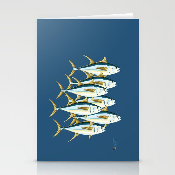 School of Tuna, fish Stationery Cards