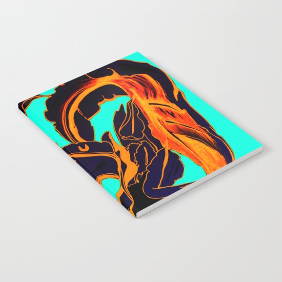 Blue Marker Teal Fire Phoenix Notebook