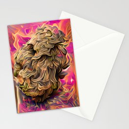 Bronze Hot Silky Flourescent Nug Smoke Weed Stationery Card