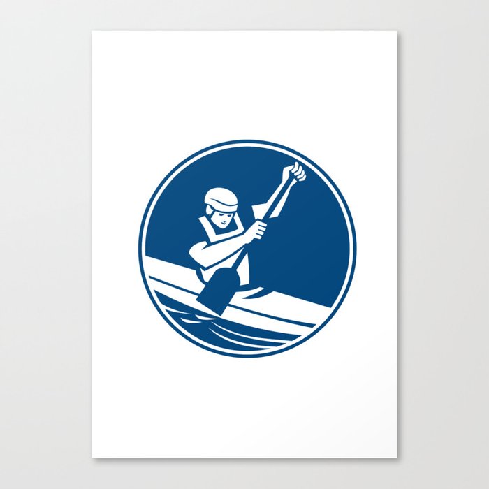 Canoe Slalom Circle Icon Canvas Print