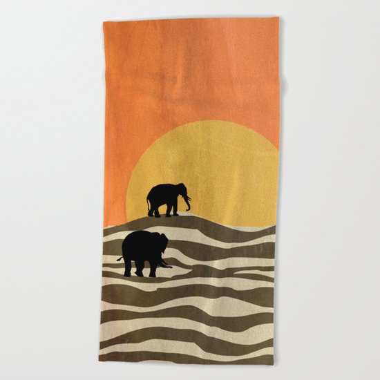 African Sunset Beach Towel