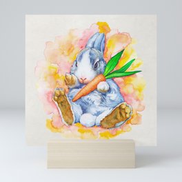 The watercolor Bunny Mini Art Print