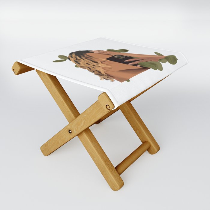 Brown Skin  Folding Stool