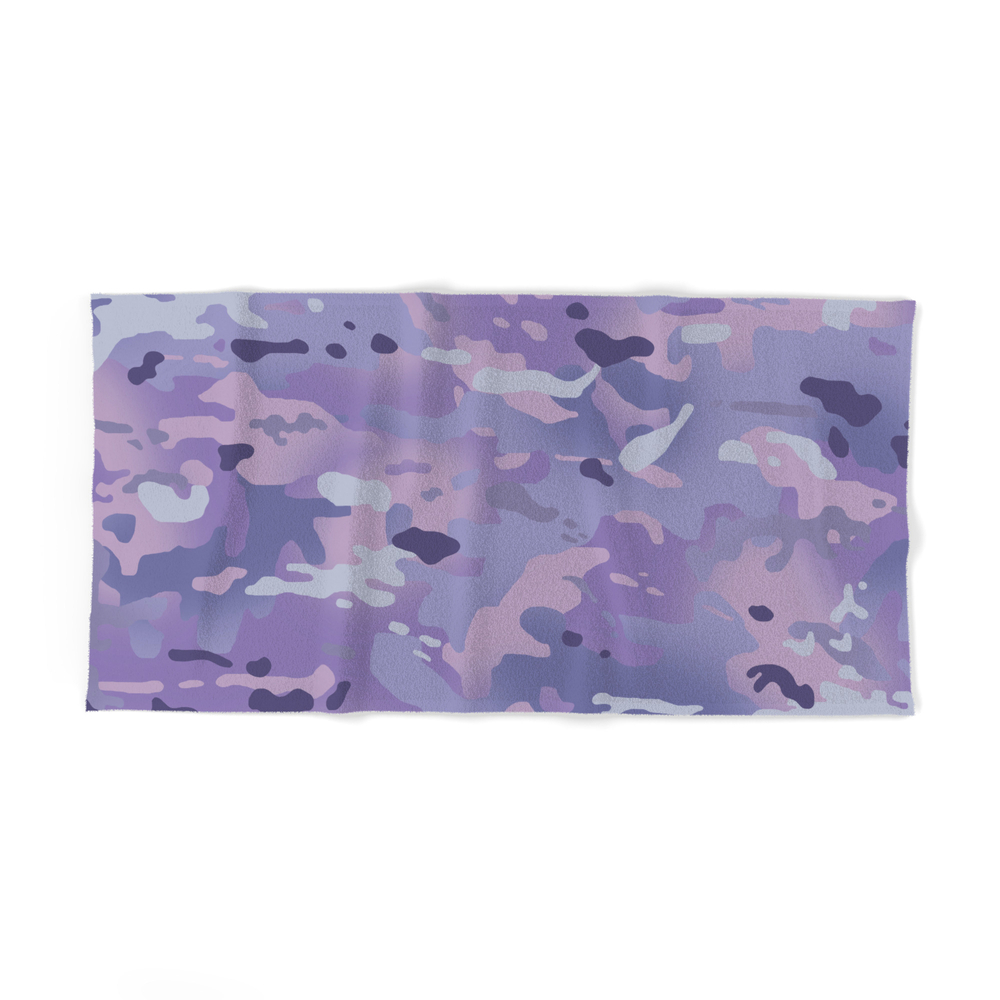 Camouflage: Purple Bath Towel by jsdavies