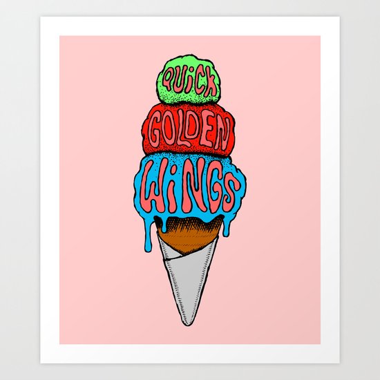 Quick Golden Wings Art Print