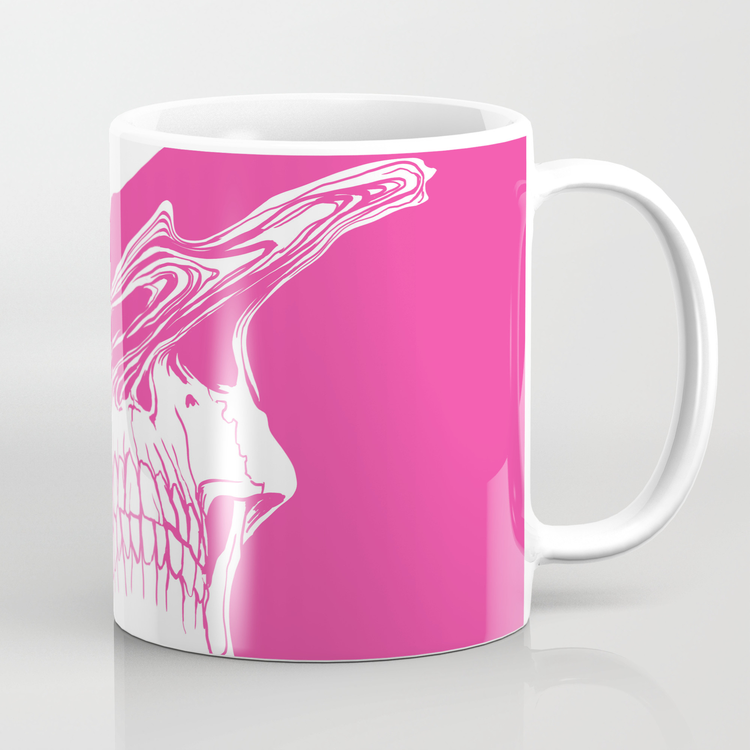 Liquify Skull In Hot Pink Coffee Mug By Meganfrau Society6 Liquify Skull In Hot Pink Coffee Mug By