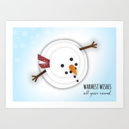 Snowman Greeting Art Print
