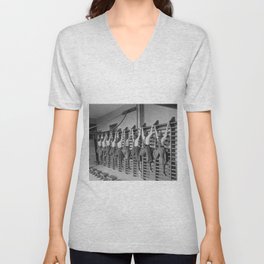 19th Century Boston female girls high school gym class calisthenics excercise humorous black and white photograph / photography / photographs V Neck T Shirt