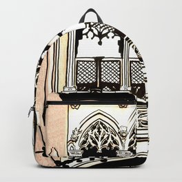 Drawing of Gothic Quarter in Barcelona Spain Backpack