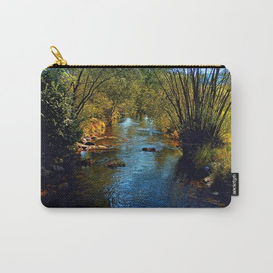 Vibrant river in autumn season Carry-All Pouch