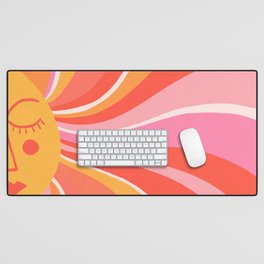 Sunshine Swirl – Pink & Peach Palette Desk Mat