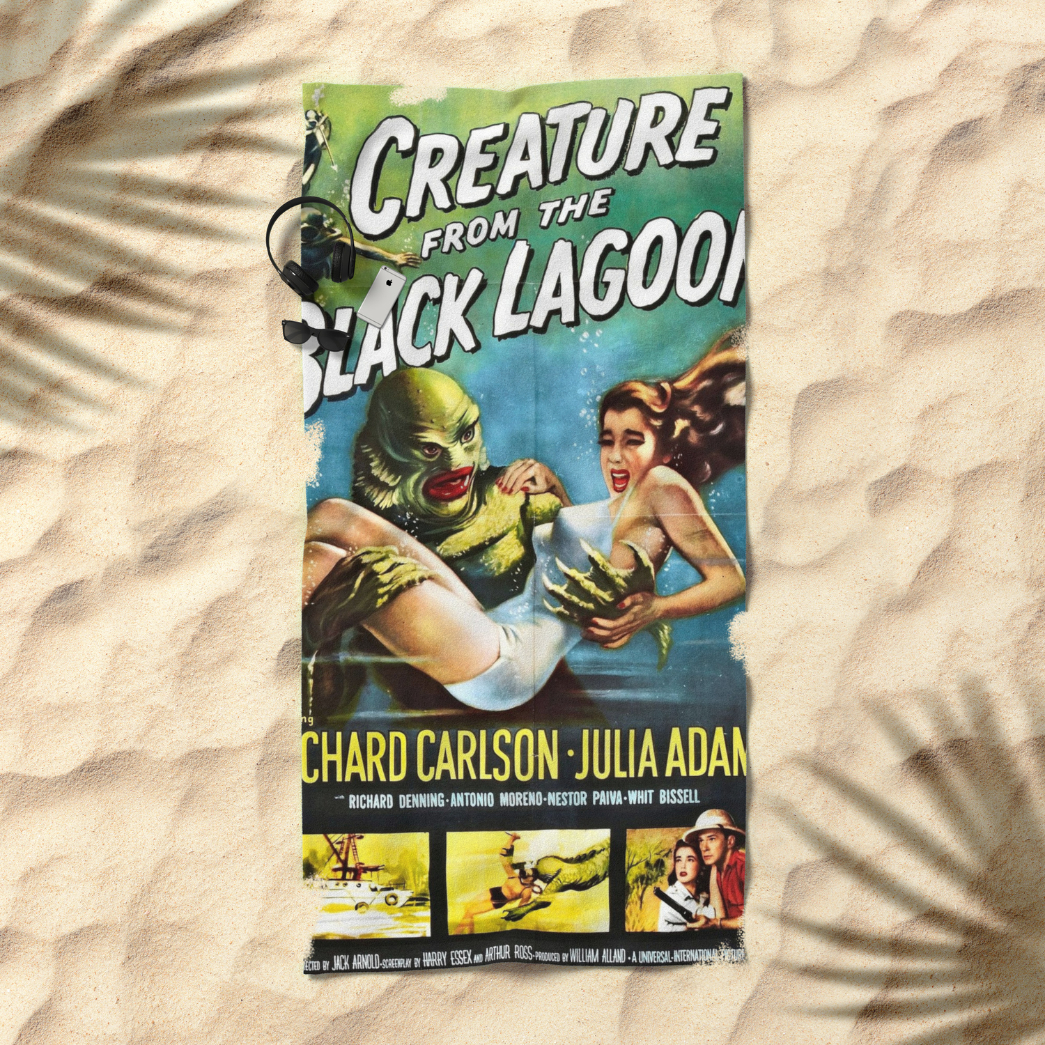 Creature From The Black Lagoon Vintage Horror Movie Poster Beach Towel Creature From The Black Lagoon Vintage Horror Movie Poster Beach Towel
