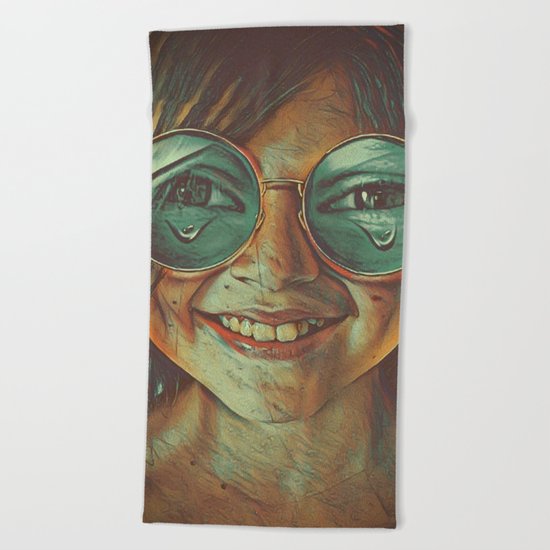 Face With Tears of Joy Beach Towel