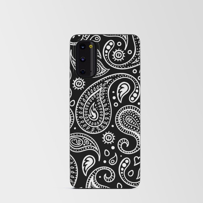 Black and White Bandana Paisley Pattern For Real Riders Android Card Case