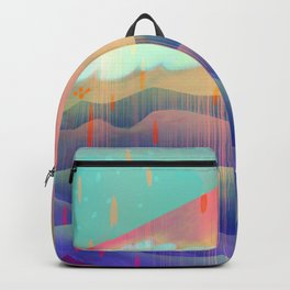 Sea of Clouds for Dreamers Backpack | Home, Block, Curated, Architecture, Pop, Multicolor, Pastel, Building, Montains, Menchulica 