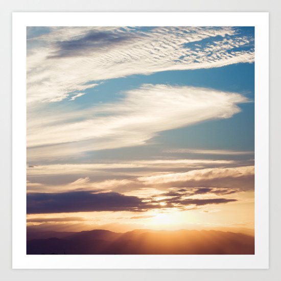 mountain sunset Art Print