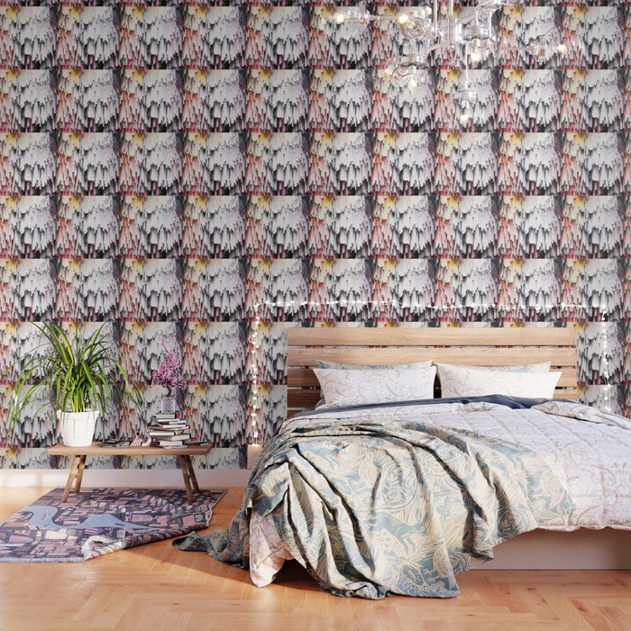 White Black Mauve Cascade Abstract Wallpaper By Artaddiction45