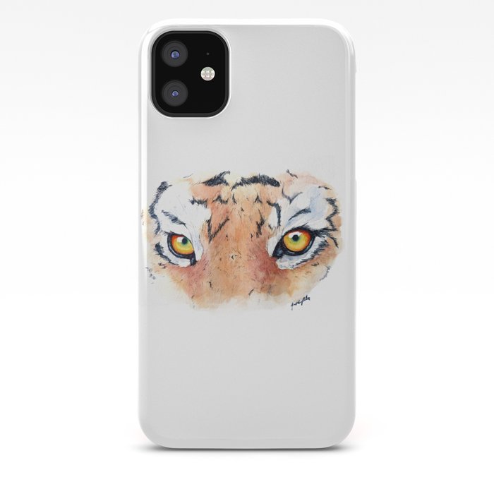 Tiger Eyes Realistic Watercolor Painting Iphone Case By
