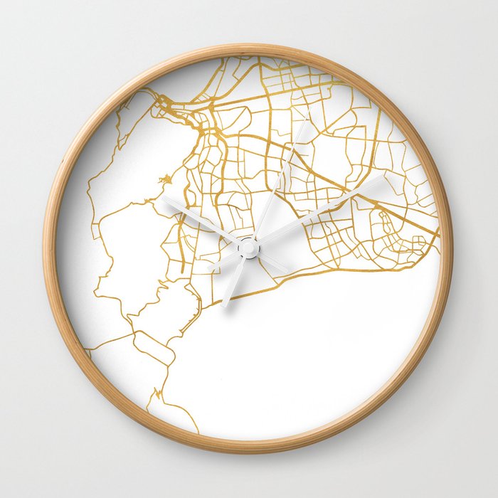 Cape Town South Africa City Street Map Art Wall Clock By