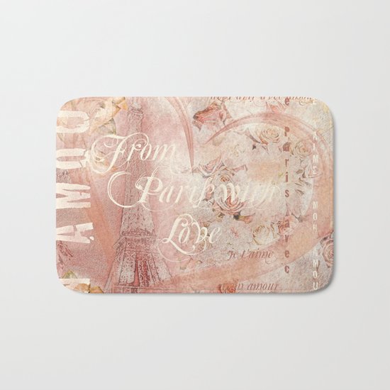 From Paris With Love In Salmon-Rosé Bath Mat
