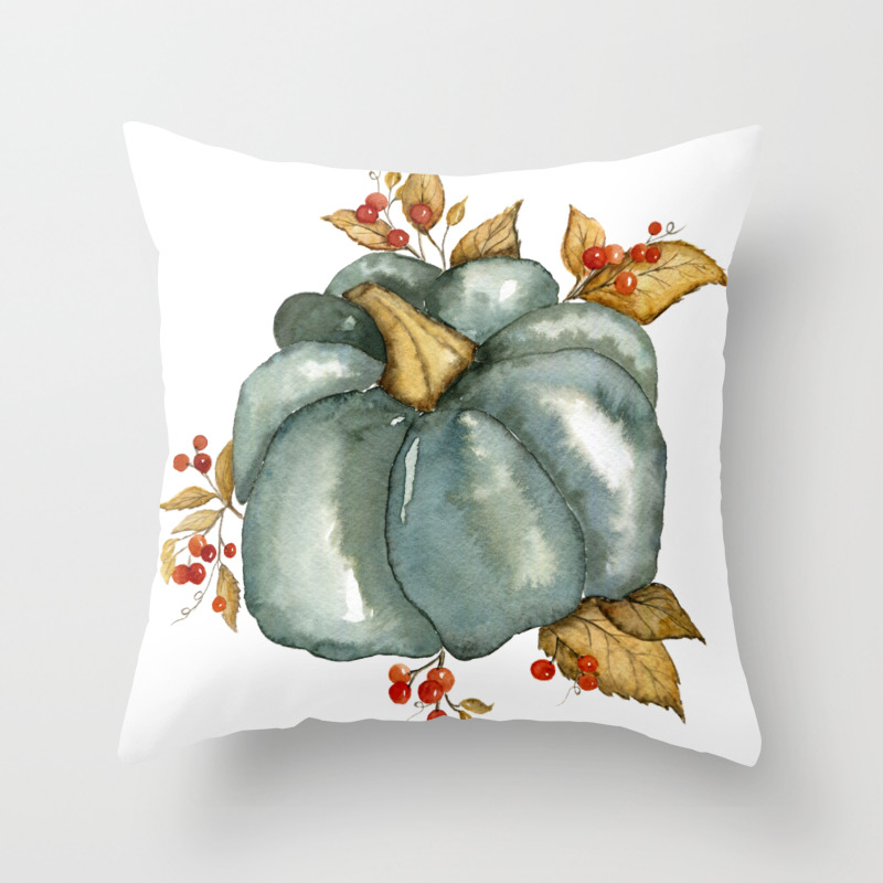 The Great Blue Pumpkin Throw Pillow by 