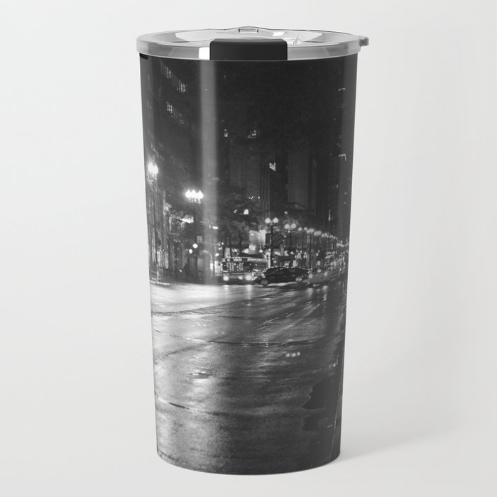 Rainy Night in Chicago Travel Mug