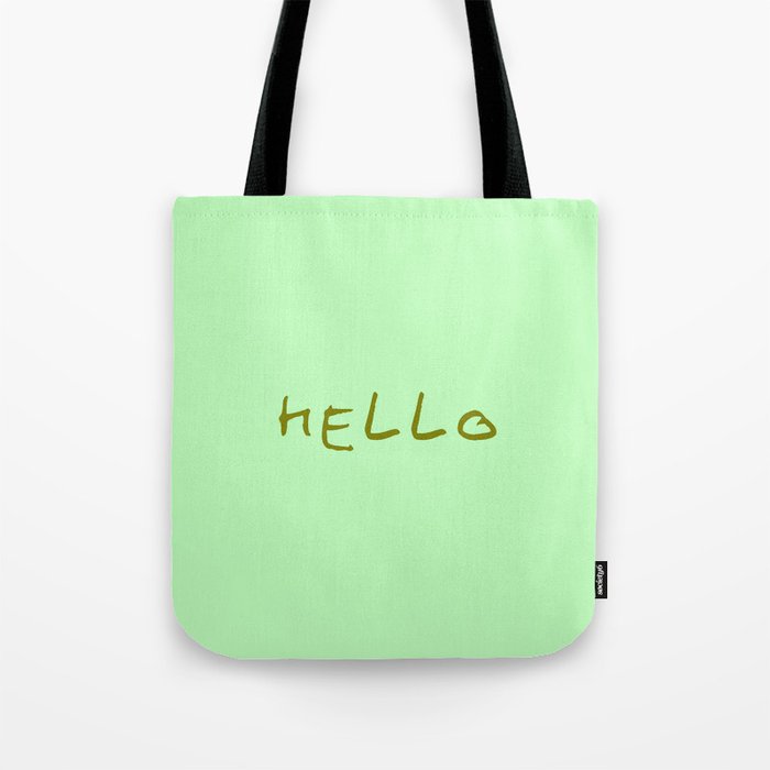 hello 6- green Tote Bag