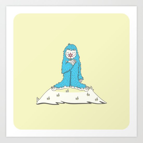 Leon the friendly Yeti Art Print