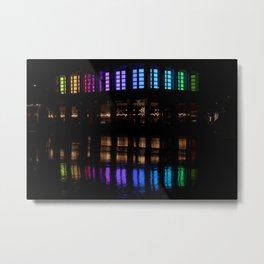 Colored Lights Reflection Metal Print