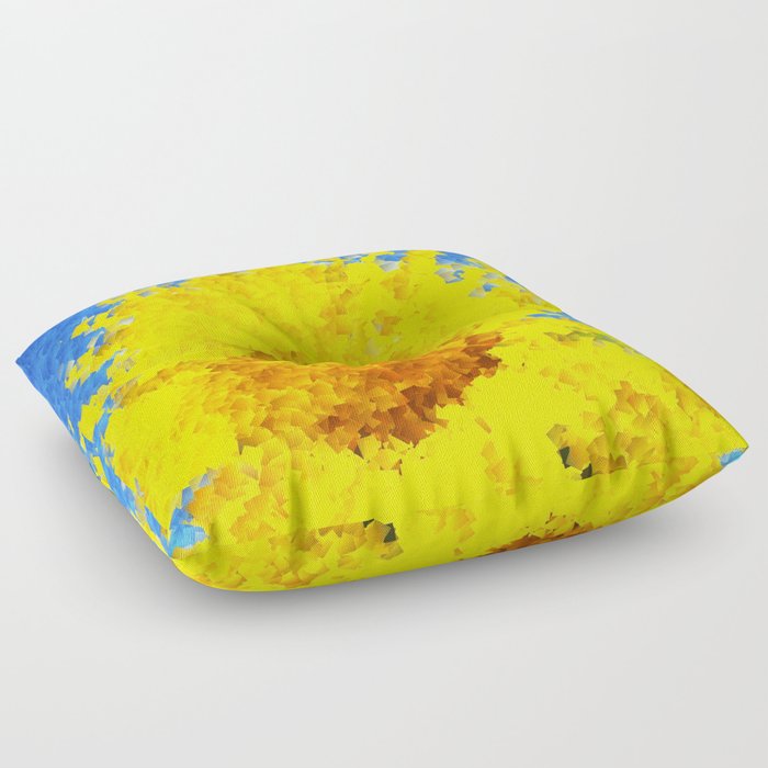 Stained Glass Sunflower Floor Pillow