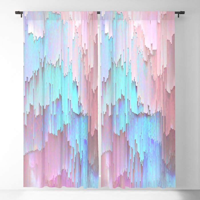 Pastel Glitches Fall Blackout Curtain