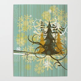 Christmas trees background Poster
