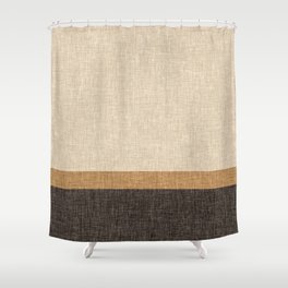 Brown and Caramel Simple Stripe Abstract Shower Curtain