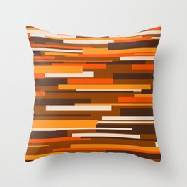 Wright Mid Century Modern Geometric Abstract Pattern in Retro 70s Brown and Orange Throw Pillow