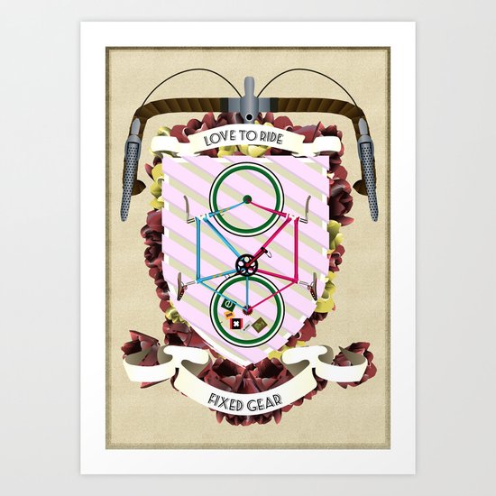 Love to Ride My Fixed Gear Bike Art Print