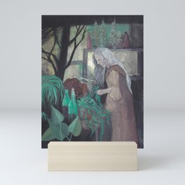 green witch Mini Art Print