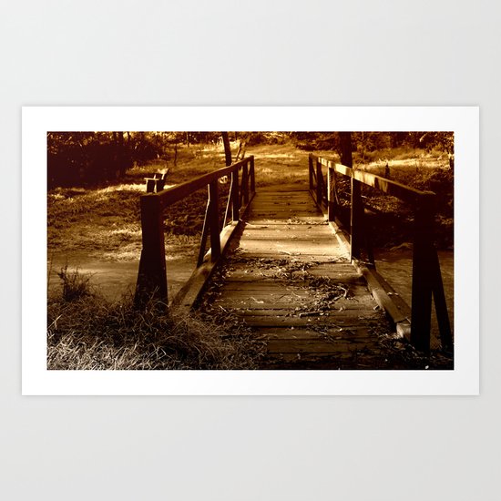 Old Bush Bridge Art Print