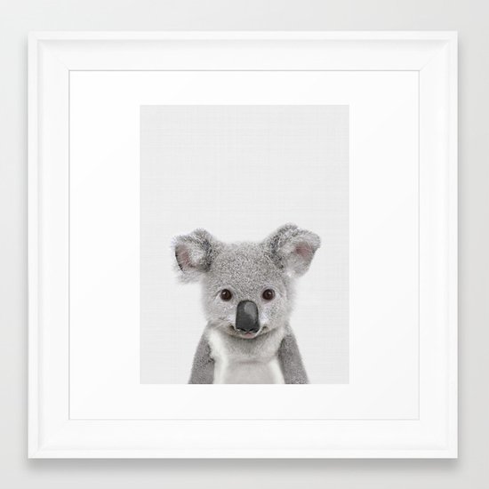 Koala Print Australian Baby Animal Nursery Wall Art Peekaboo Animals Koala Framed Art Print By Niki Neo Society6