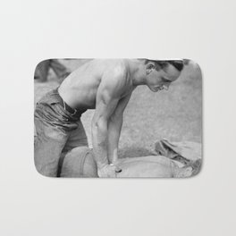 Back Rub Bath Mat | History, Digital, Rub, Muscles, Vintage, Backrub, Sailor, Back, Photo, Film 