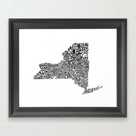 Typographic New York Framed Art Print