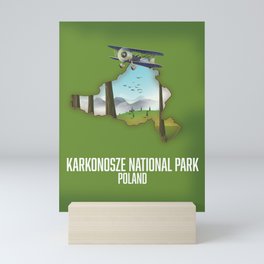 Karkonosze National Park Poland map Mini Art Print